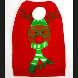 Merry & Bright Reindeer Dog Sweater XS NWT